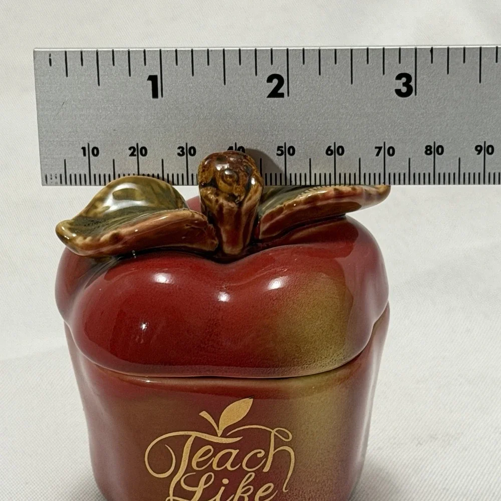 Christian Apple Trinket Box Candle Holder Faith Decor Teacher Gift‎ Apple Jar